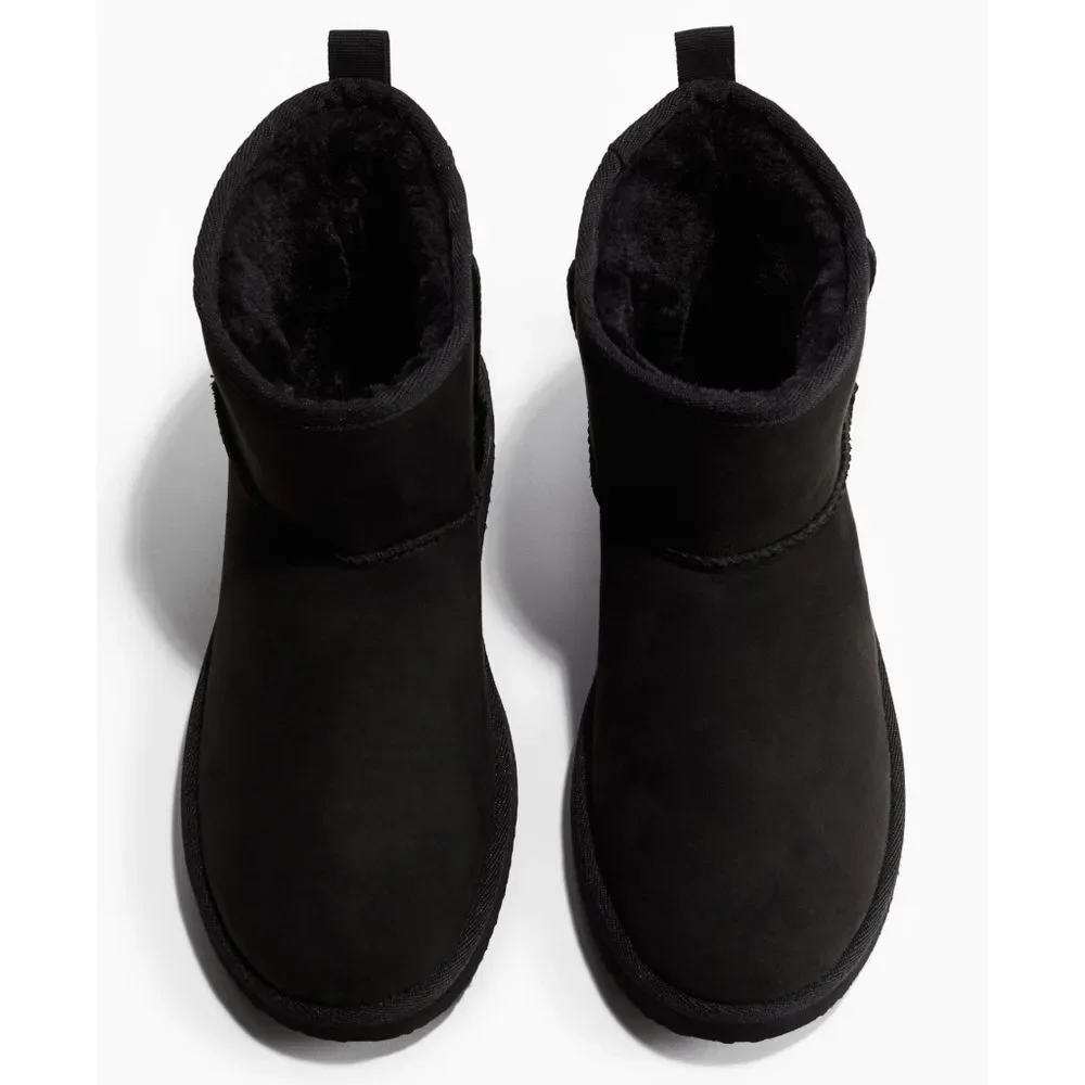 H&M Men's Warm Lined Slip on Black Boots Size 10.5 NEW with Tags